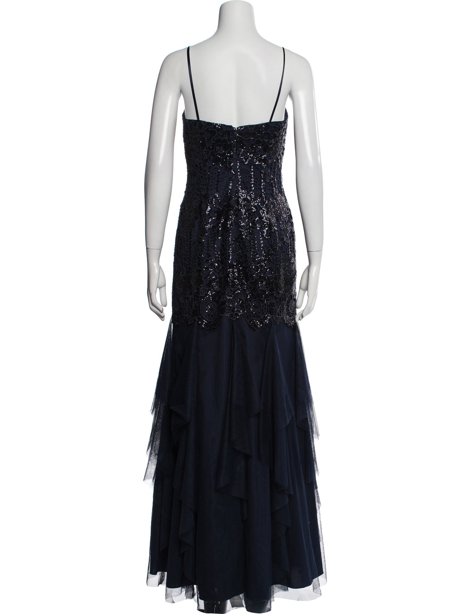 Aidan Mattox Square Neckline Long Dress